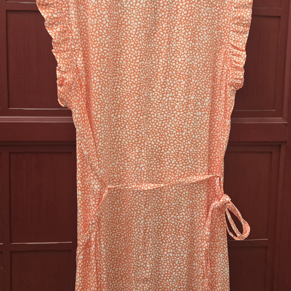 Orange and White Patterned Dress
